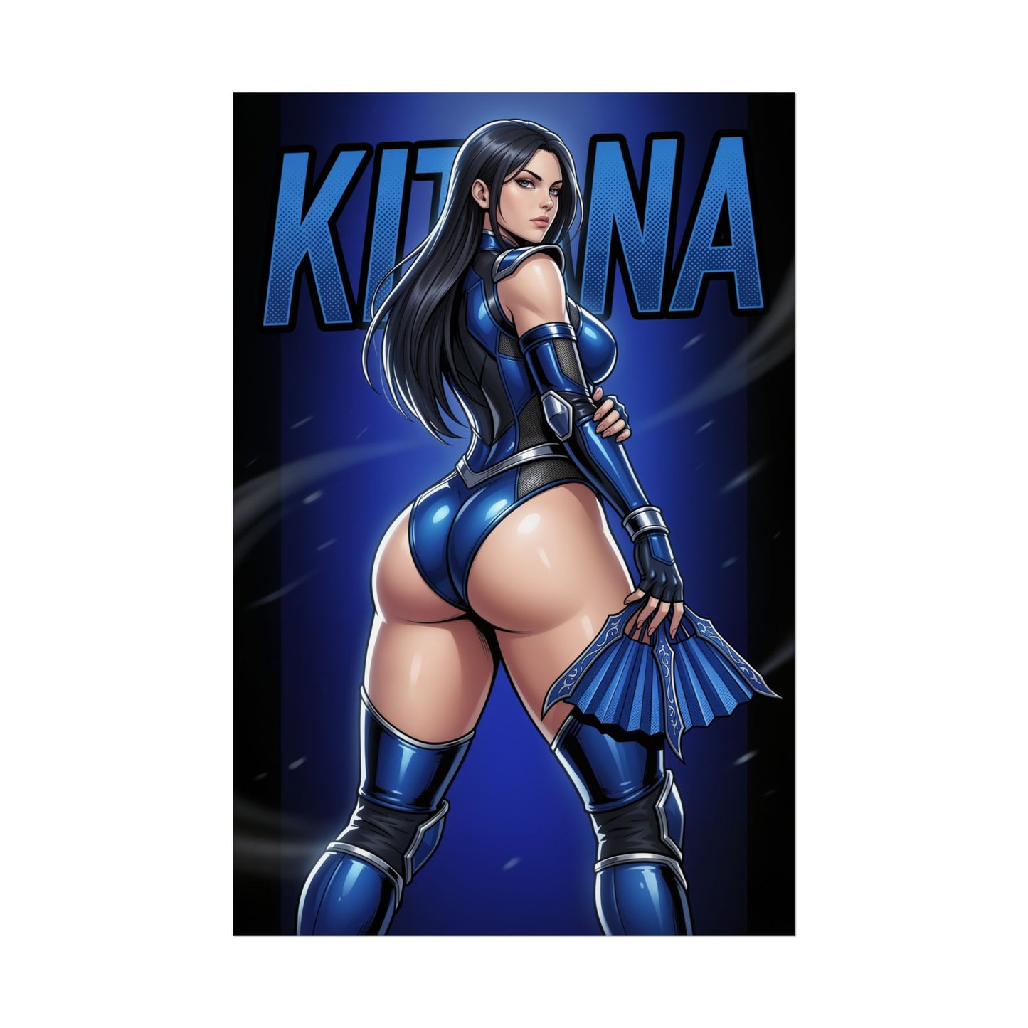 Kitana Art Print, Mortal Kombat Poster, Warrior Princess Wall Art, Fighting Game Decor, Gamer Room Art, Gift