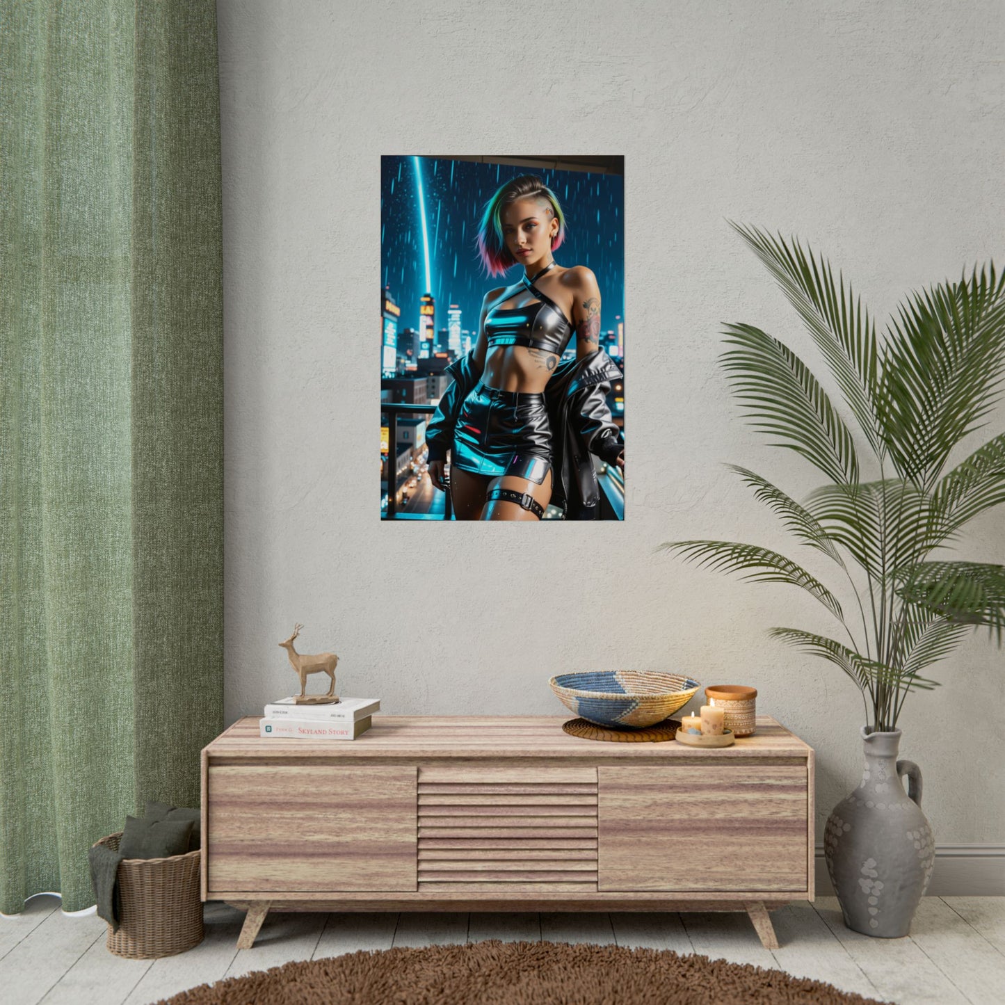 Judy Alvarez Poster – Cyberpunk Heroine Wall Art for Gaming Room Decor