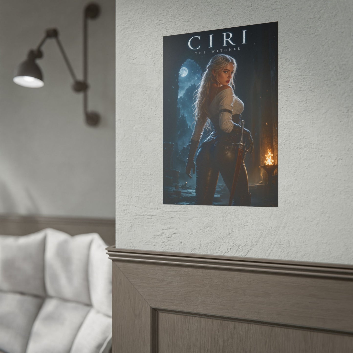 Ciri Poster, Witcher Gaming Wall Art, Fantasy Print, Bedroom Decor