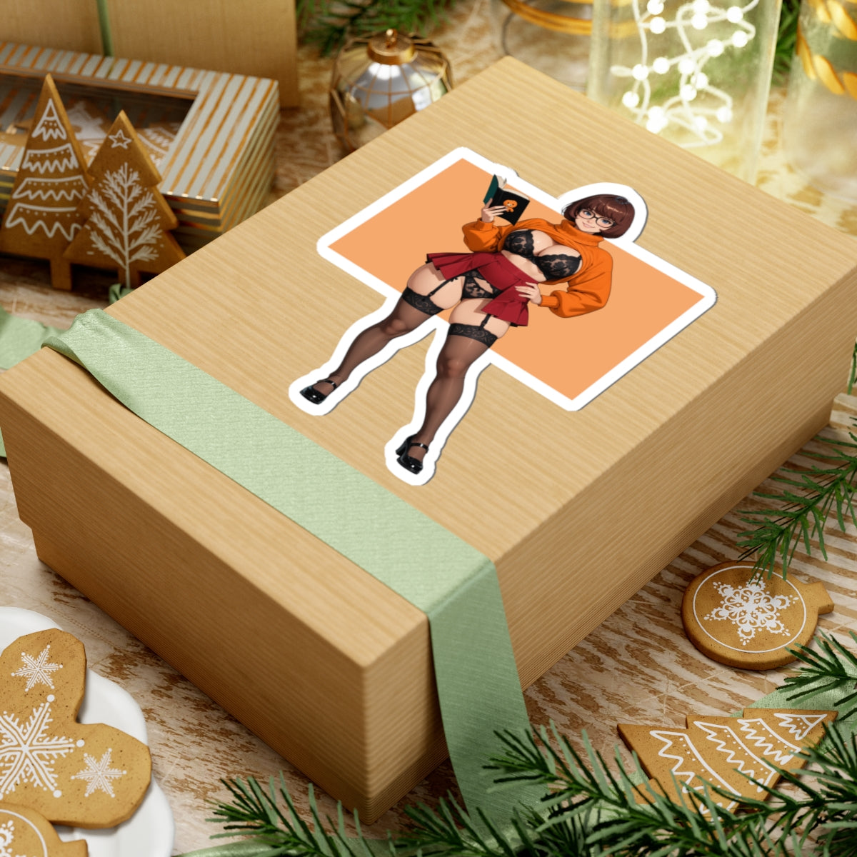 Наклейка Велма – вінілова наклейка з розумною мультяшною дівчинкою для ноутбуків та декору інтер'єру