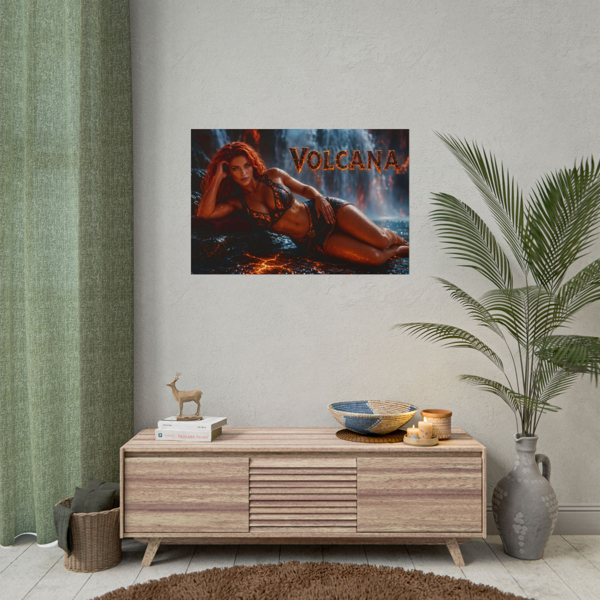 Volcana Character Poster Comic Style Wall Decor Bedroom Collector Gift