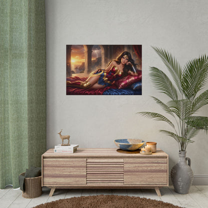 Wonder Woman Poster, Superhero Wall Art, Fantasy Print, Gamer Decor