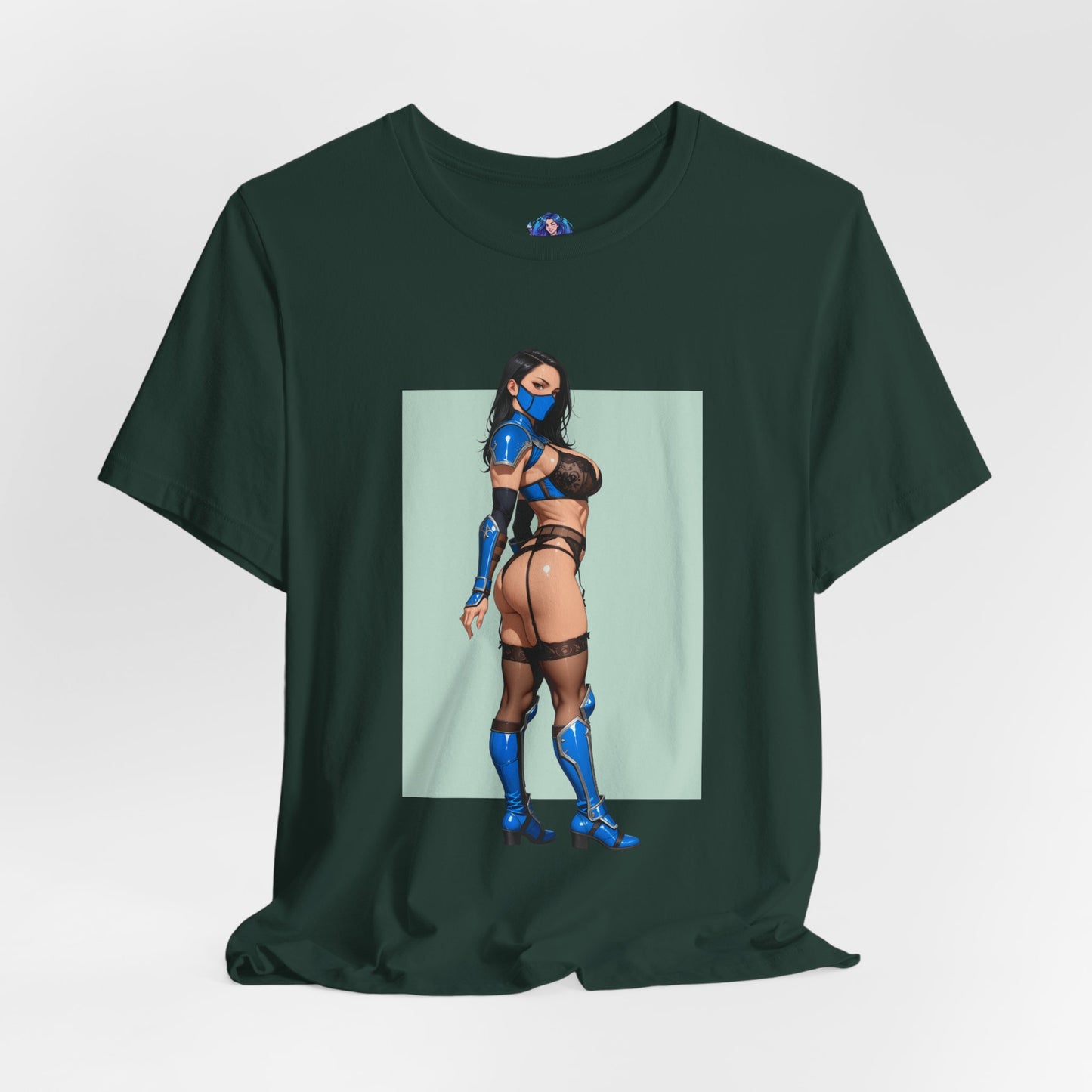 Kitana Grafik-T-Shirt | Mortal Kombat T-Shirt für Otakus und Kampfspielfans | Blaues Ninja-Waifu-Shirt