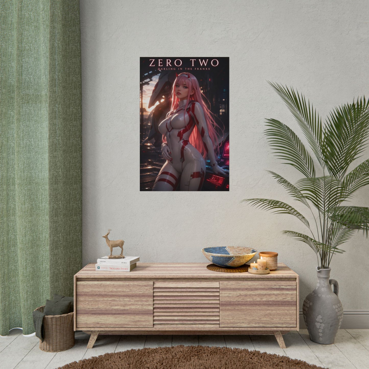 Zero Two Poster, Darling in the Franxx Wall Art, Anime Print Decor