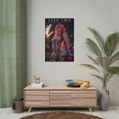 Zero Two Poster, Darling in the Franxx Wall Art, Anime Print Decor