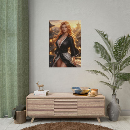 Rangiku Matsumoto Bleach Poster Anime Woman Wall Art Blonde Girl Print Soul Reaper Character Gaming Room Decor Gift