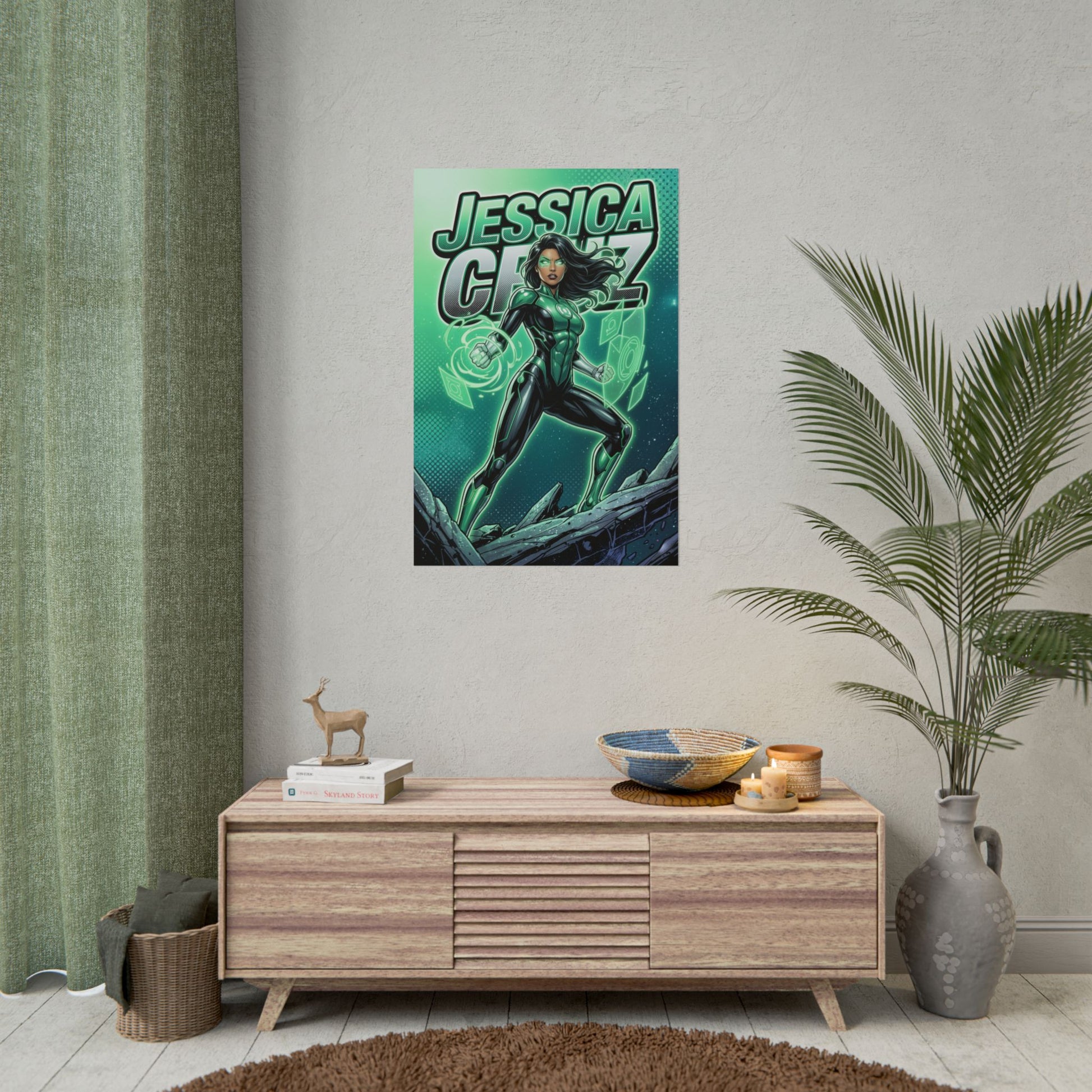 Jessica Cruz Poster / Jessica Cruz Wall Art / Jessica Cruz Art Print / DC Poster - dynamic Green Lantern Jessica Cruz in radiant emerald pose