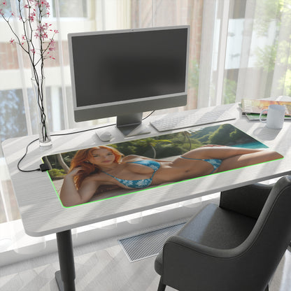 Килимок для столу Nami – світлодіодний RGB-підсвітлювальний килимок, ігровий комплект із зображенням дівчини з аніме Waifu