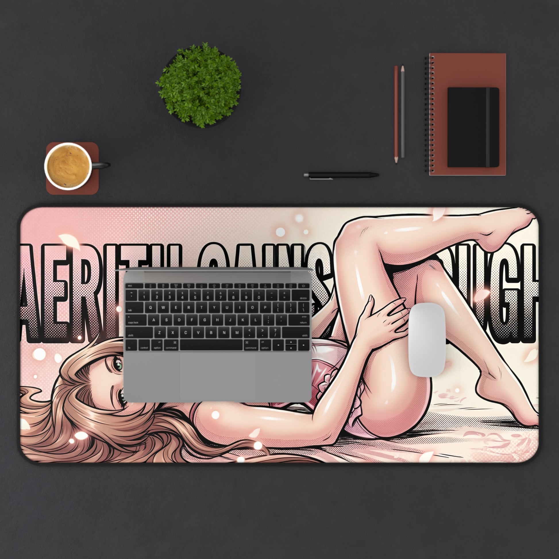 Aerith Gainsborough Mouse Pad – RPG Game Gaming Mouse Pad, Stylish Gamer Desk Decor featuring anime-style Aerith illustration on large desk mat