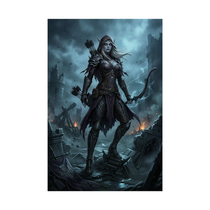 Sylvanas Windrunner Warcraft Poster Dark Fantasy Elf Wall Art Archer Woman Print Game Character Decor Gamer Room Gift