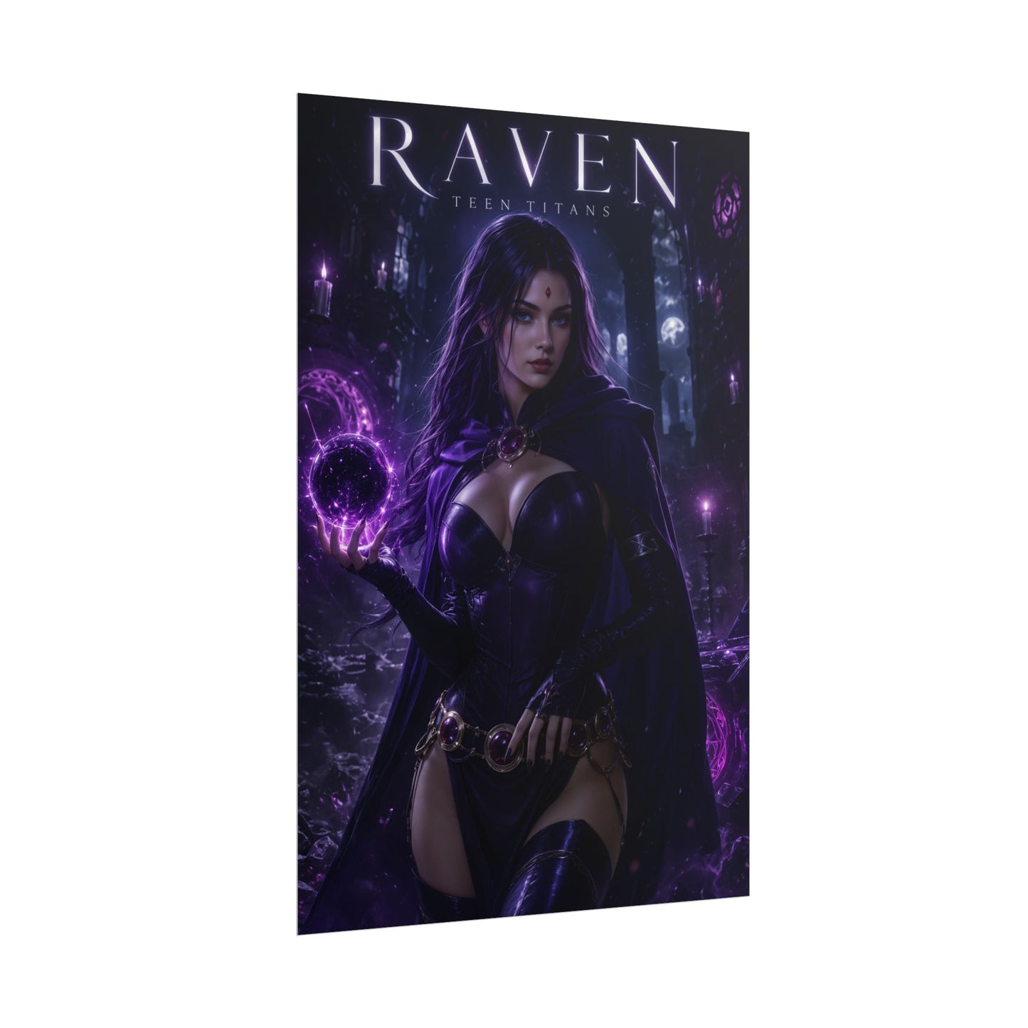 Raven Poster, Teen Titans Wall Art, DC Comics Print, Fantasy Decor