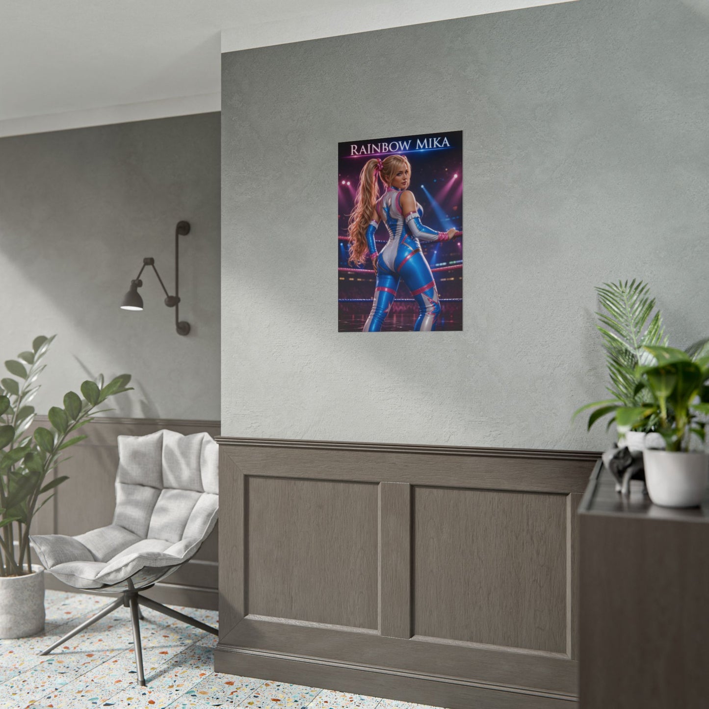 Street Fighter Rainbow Mika Poster Capcom Gaming Wall Art Print
