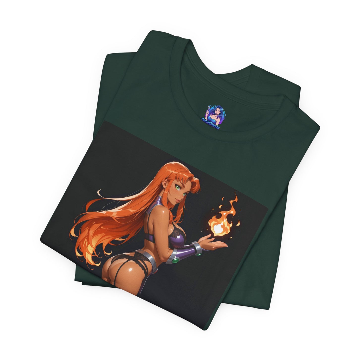 Starfire-T-Shirt mit Grafik | DC Comics-T-Shirt für Otakus und Cosplay-Fans | Sexy Alien-Heldin-Shirt