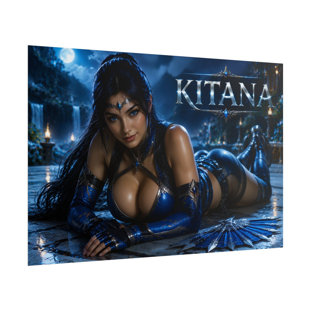 Kitana Character Poster Mortal Kombat Gaming Setup Wall Decor Collector Print