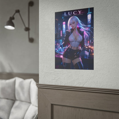 Lucy Cyberpunk Poster, Anime Wall Art, Sci Fi Print, Bedroom Decor