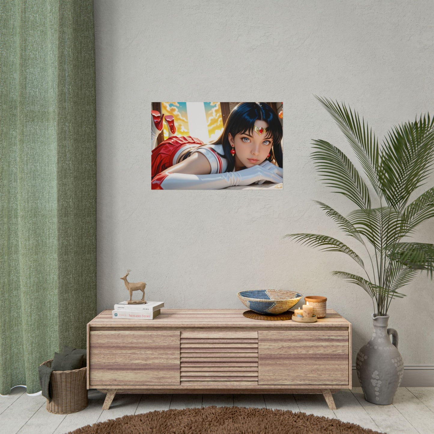 Sailor Mars Poster | Anime-Waifu-Wandbild für Feuerwächter-Dekoration