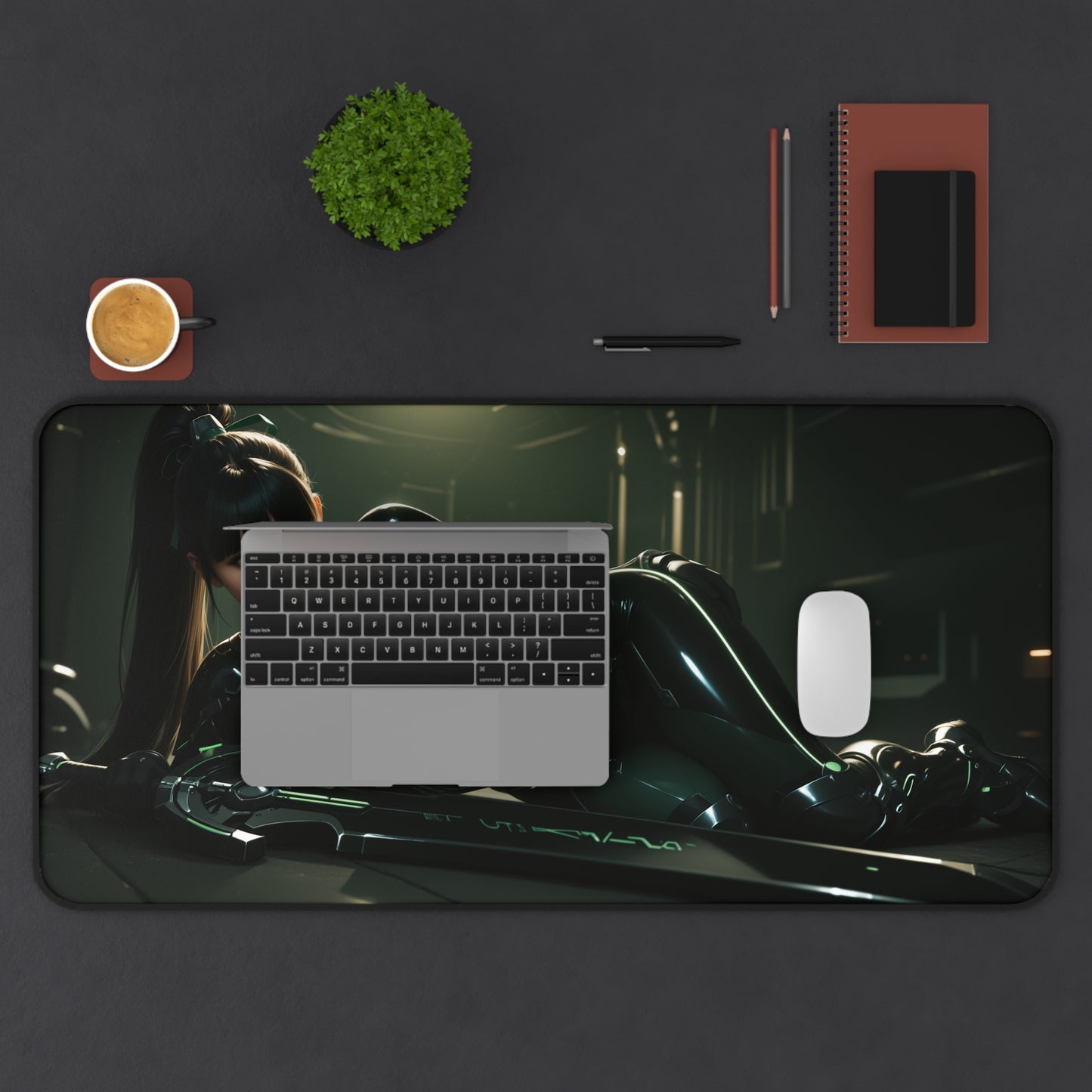 Eve-Schreibtischunterlage, Stellar Blade Game Girl-Mauspad, futuristisches Cyber ​​Warrior-Schreibtisch-Setup