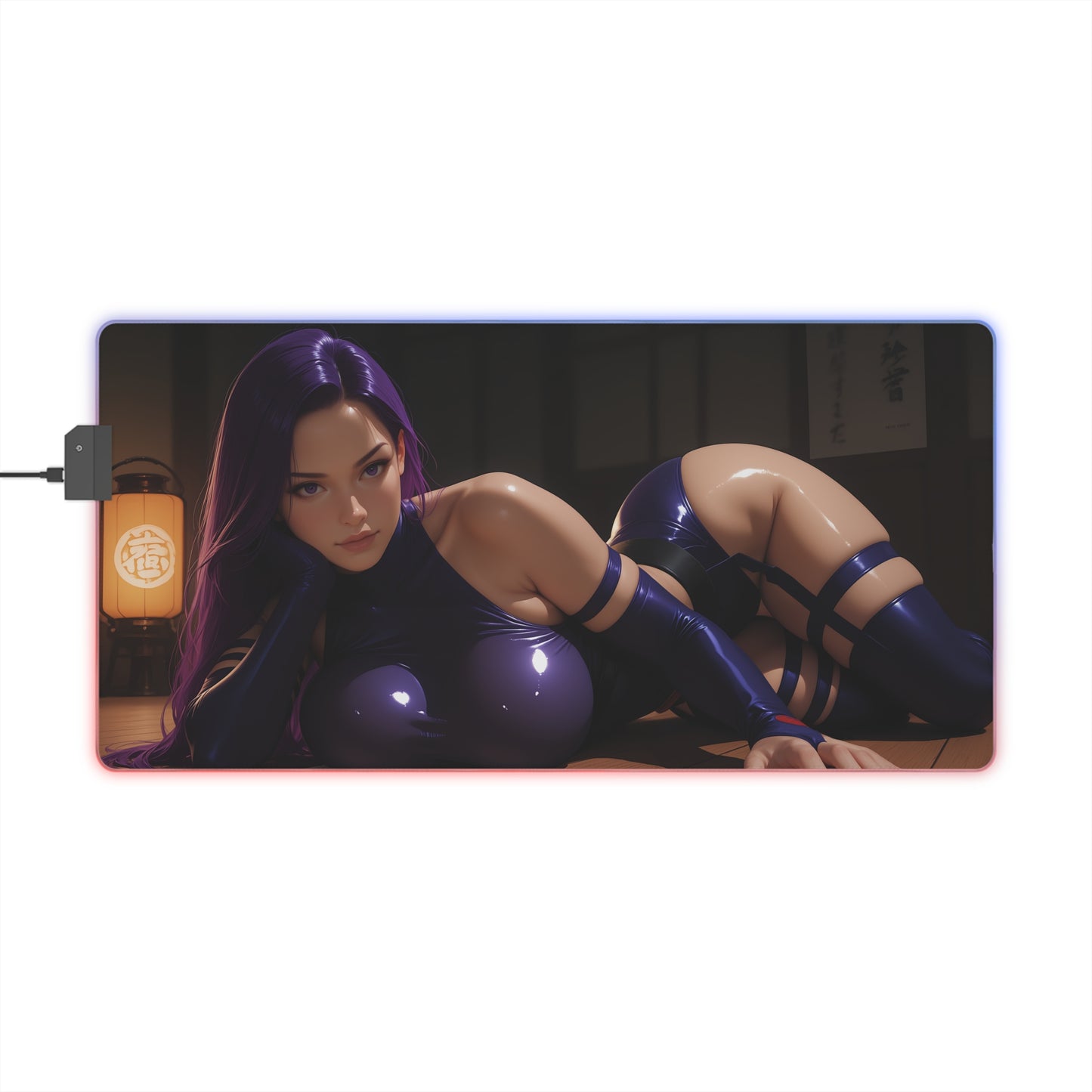 Килимок для столу Psylocke – світлодіодний RGB-підсвітка, ігровий комплект із зображенням дівчини з аніме Вайфу