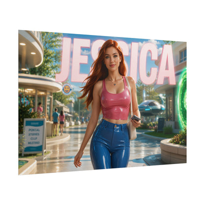 Jessica Rick and Morty Poster Cartoon Wall Art Room Decor Collectible Print