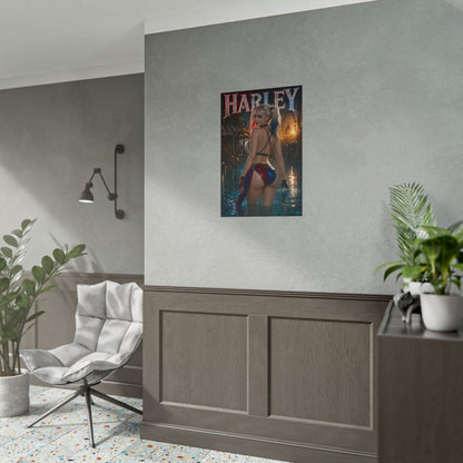 Harley Quinn Character Poster Comic Style Wall Decor Bedroom Collector Gift