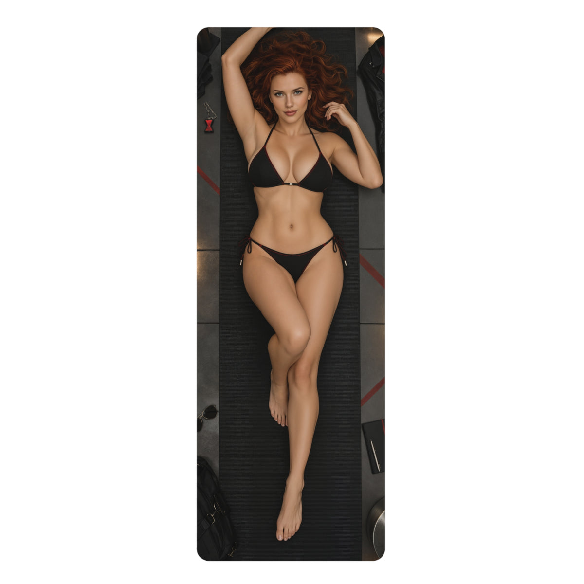 Black Widow Yoga Mat Soft Suede Home Gym Exercise Fitness 24x72