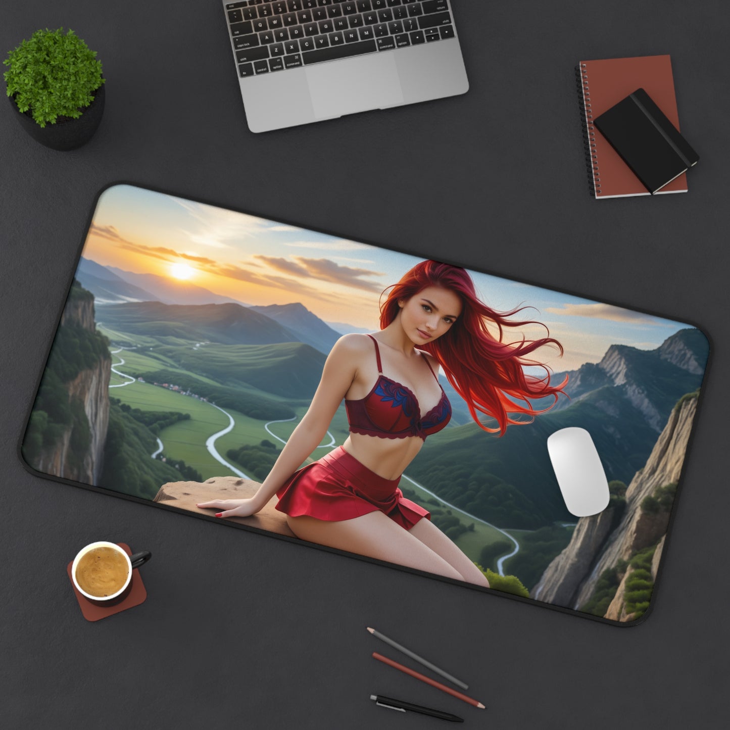 Erza Scarlet Schreibtischunterlage, Fairy Tail Mauspad, Anime-Heldin Gamer-Schreibtischdeko