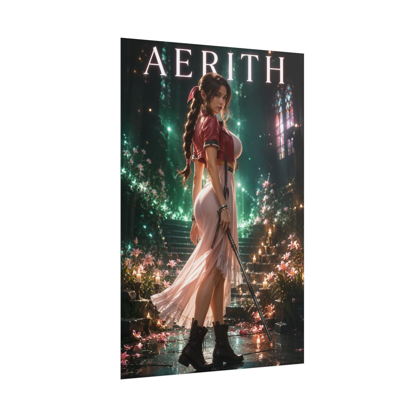 Aerith Final Fantasy 7 Remake Poster FFVII Wall Art Print