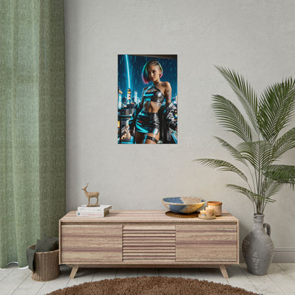Judy Alvarez Poster – Cyberpunk Heroine Wall Art for Gaming Room Decor