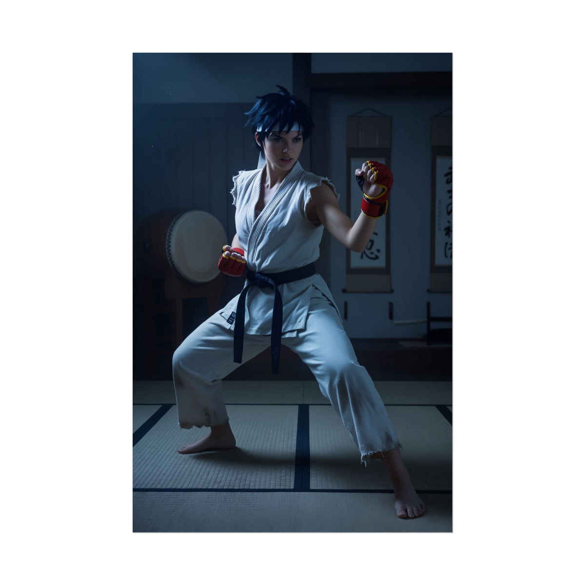 Makoto Poster, Street Fighter Art Print  Iconic Martial Artist Heroine showing fierce stance in dojo with crisp detail