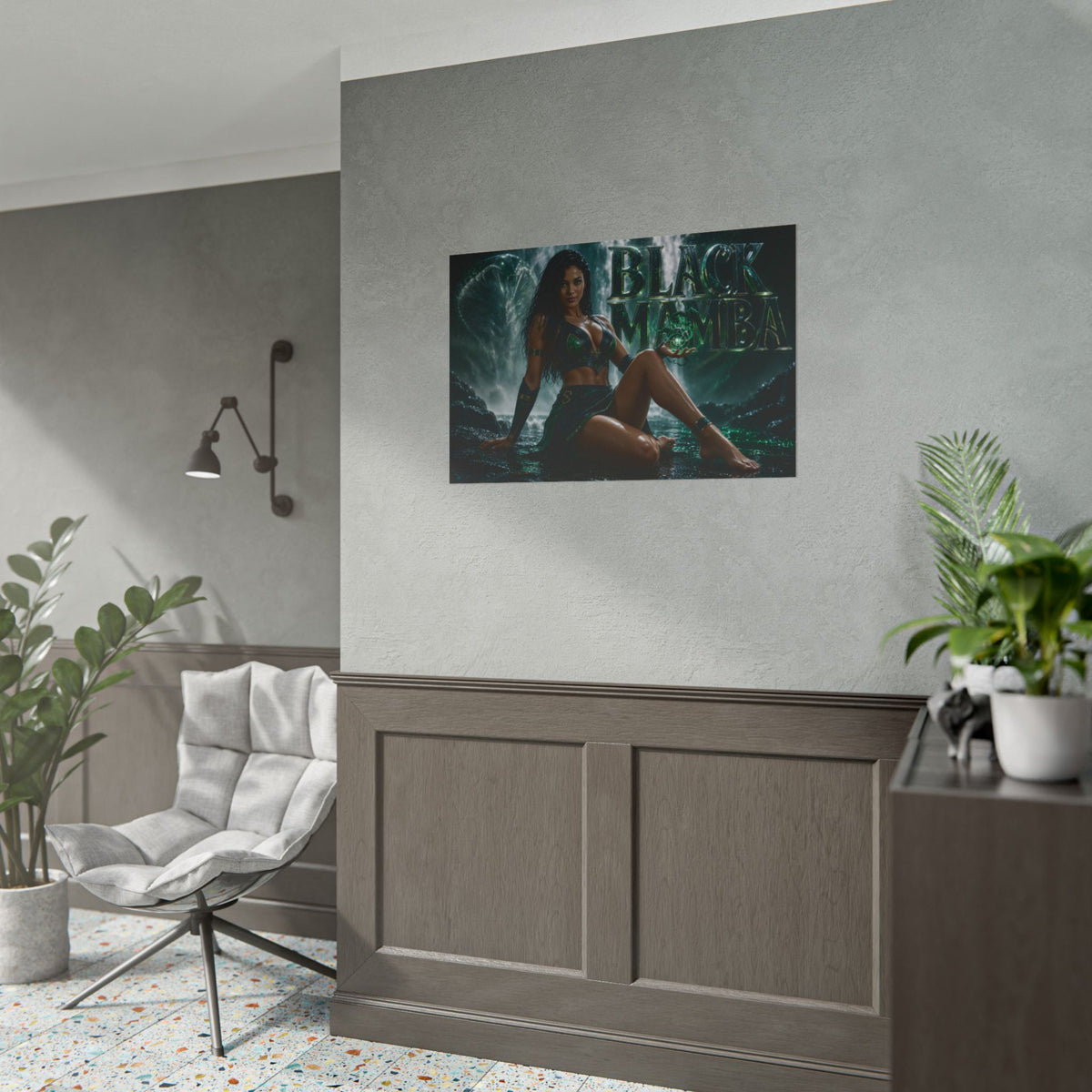 Comic Wall Art Black Mamba Poster Heroine Room Decor Collectible Character Print