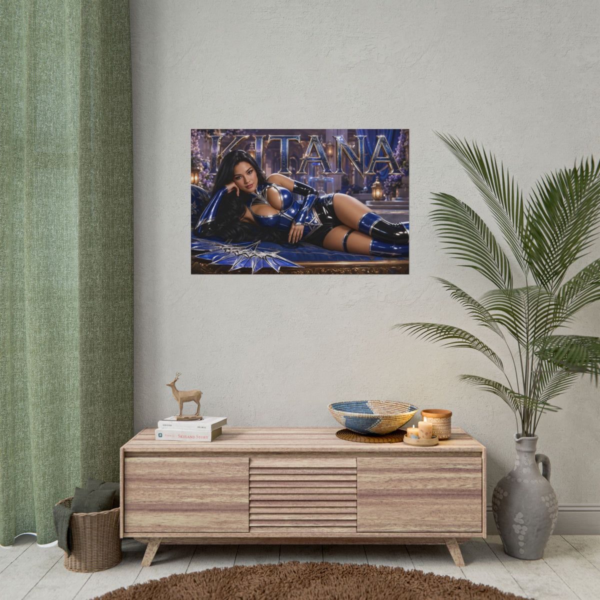 Game Room Decor Kitana Mortal Kombat Poster Gaming Wall Art Character Print