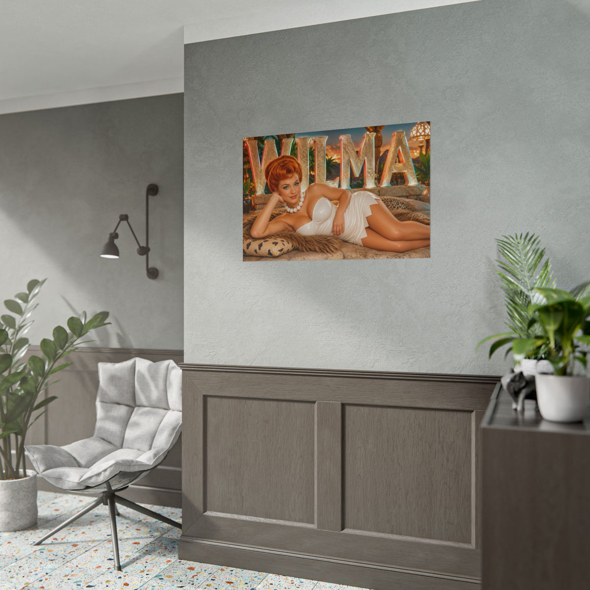 Wilma Flintstone The Flintstones Retro Poster Cartoon Wall Art Room Decor