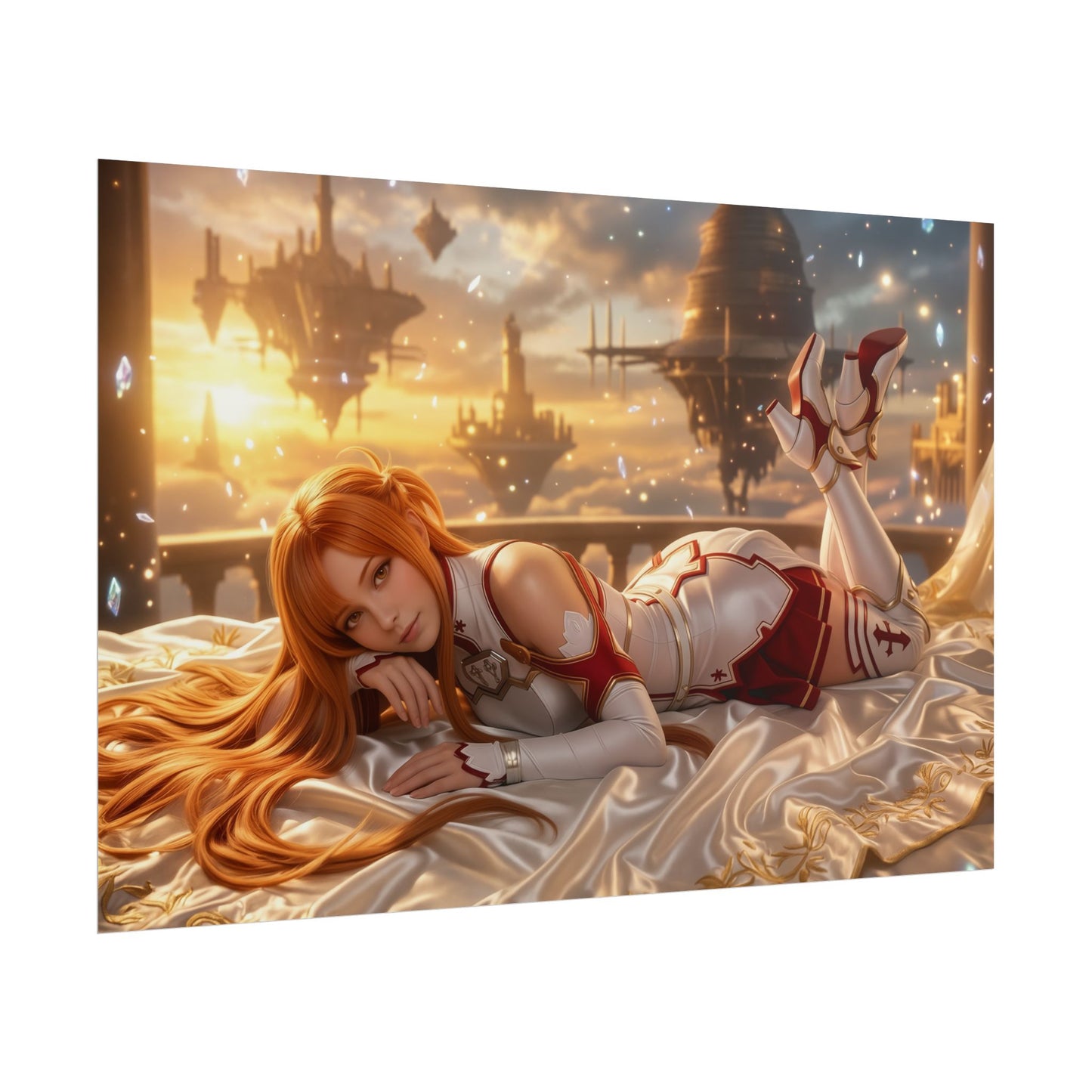 Asuna Yuuki Poster, Anime Wall Art, Fantasy Anime Print, Gamer Decor