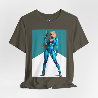 Samus Aran T-Shirt | Sci-Fi-Heldin-Shirt für Gamer &amp; Anime-Fans | Galaktische Kriegerin