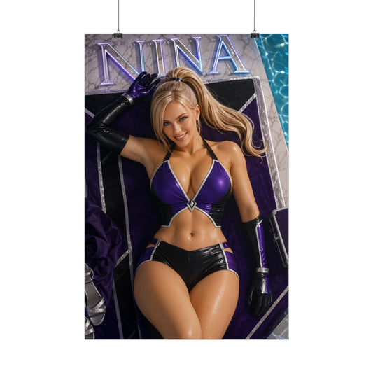 Nina Williams Tekken Gaming Poster Wall Art Gamer Room Decor Collectible Print
