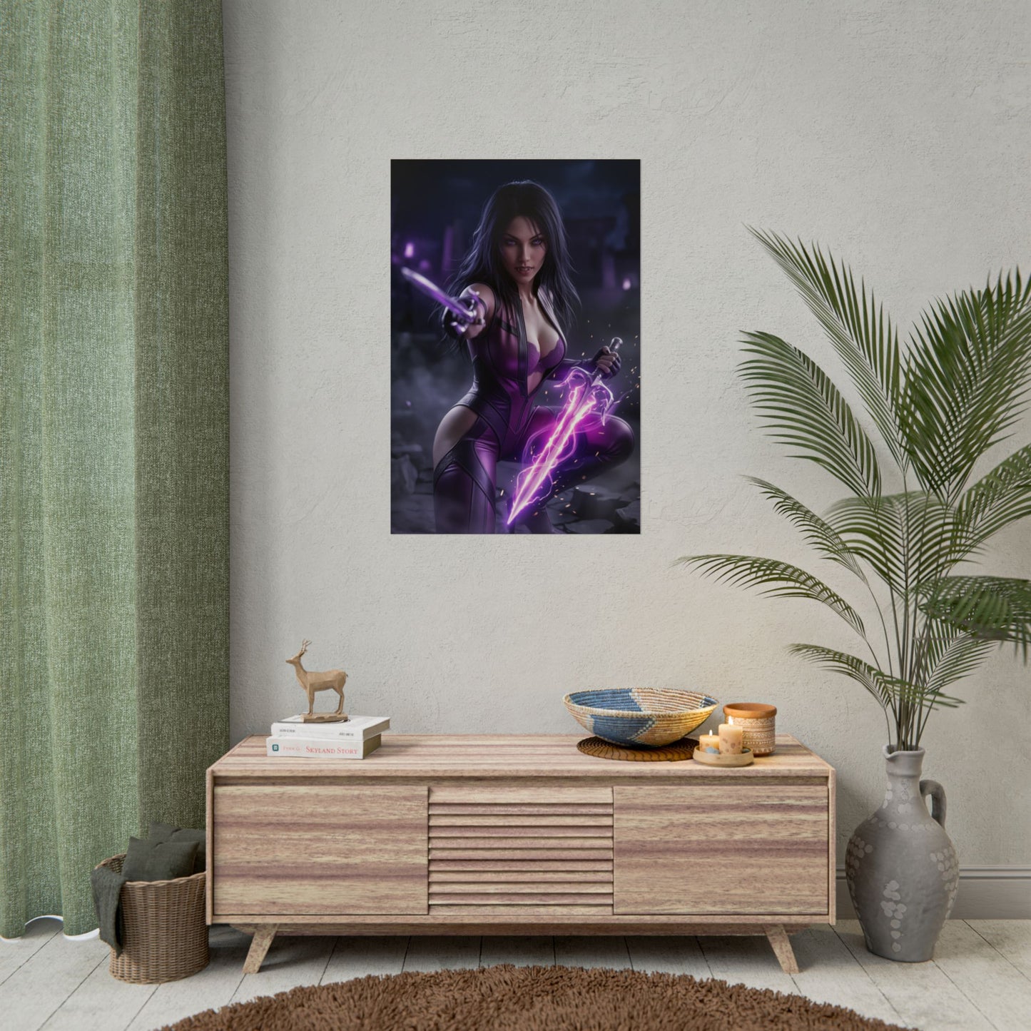 Mileena Mortal Kombat Poster, Mortal Kombat Wall Art, Fighting Game Girl Print, Ninja Fighter Decor, Gamer Gift