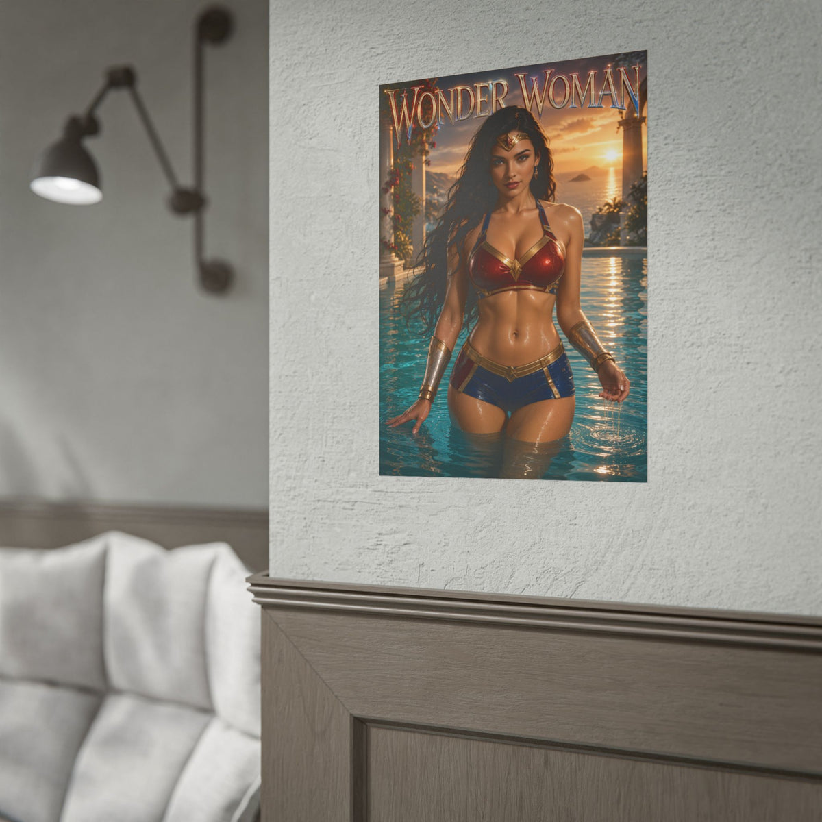 Wonder Woman Character Poster Comic Style Wall Decor Bedroom Collector Gift