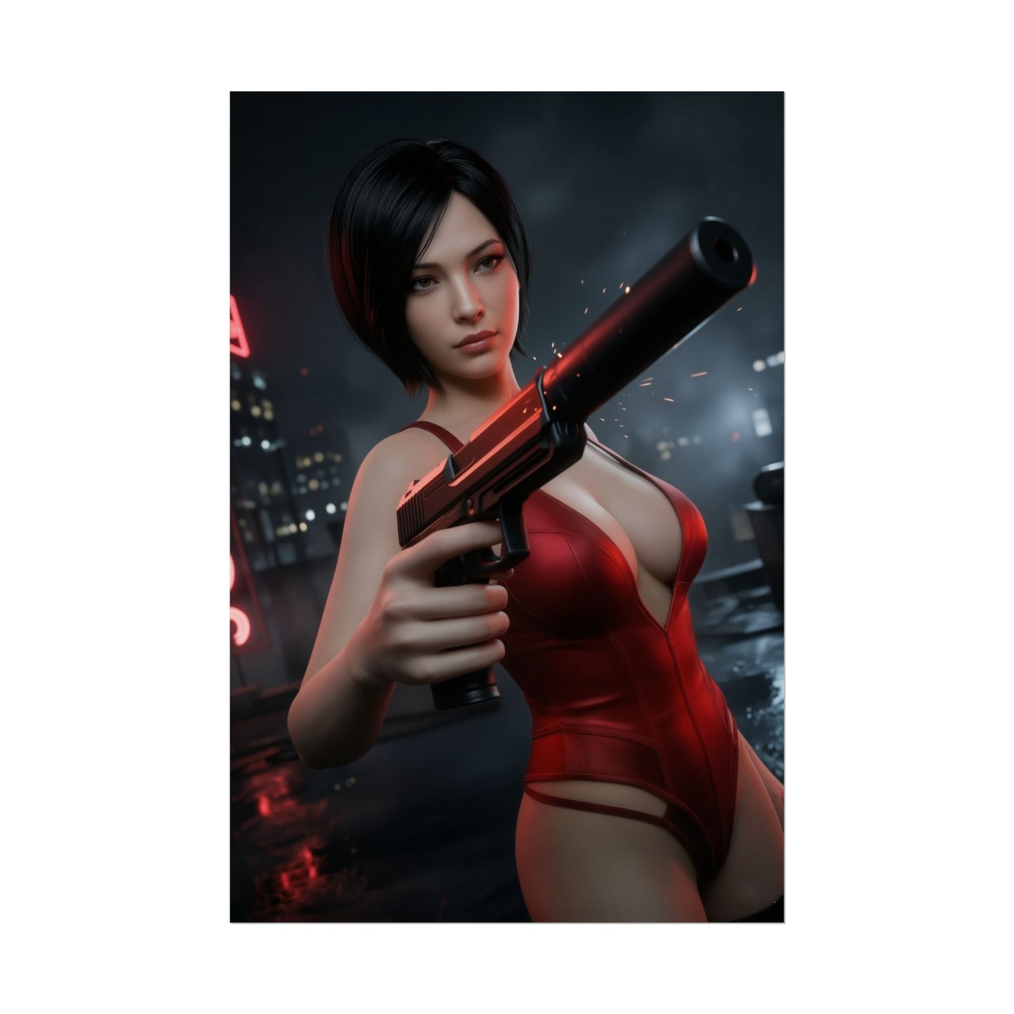 Ada Wong Poster Resident Evil Wall Art Print Gaming Room Decor