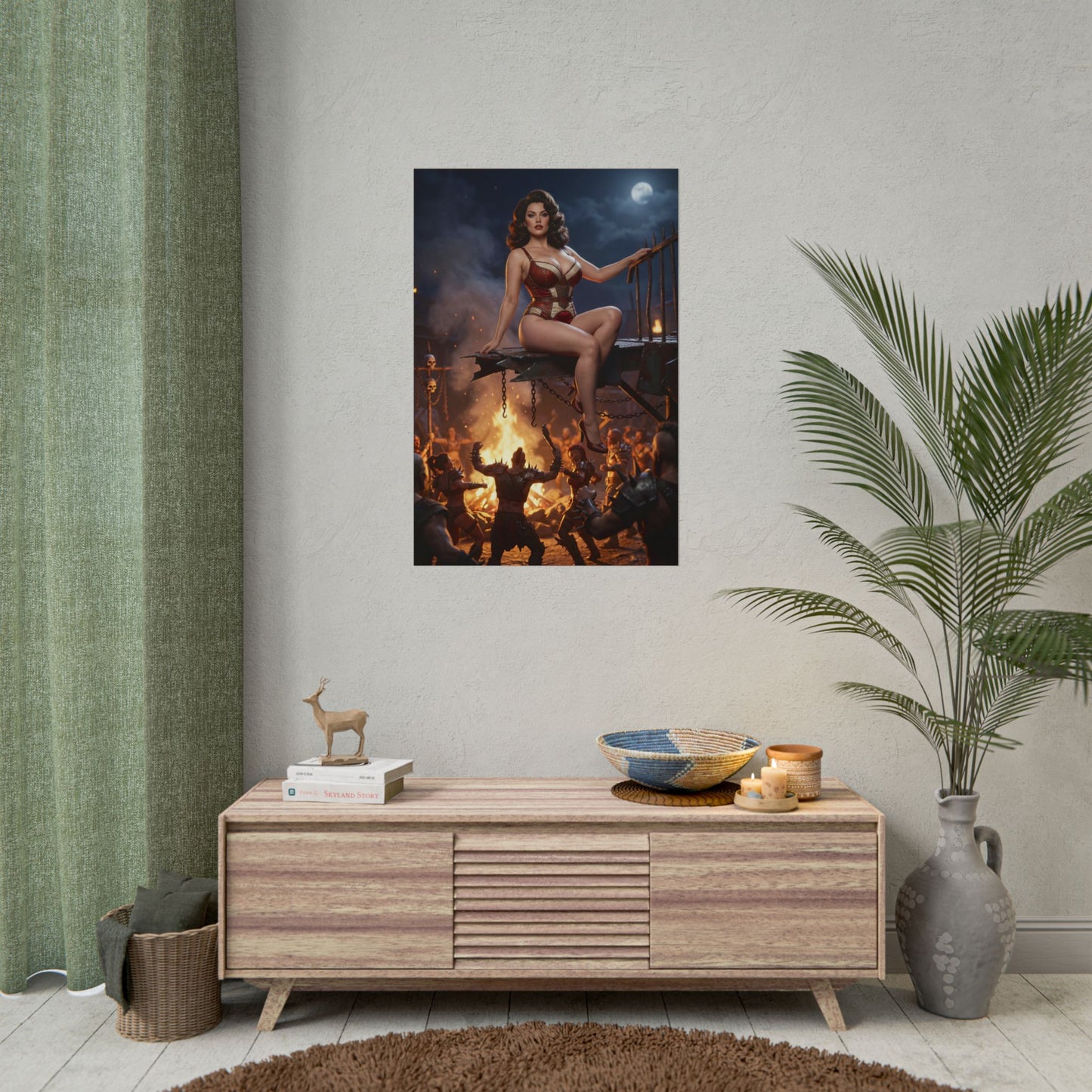 Fallout Dominant Woman Poster / Fallout Dominant Wall Art / Fallout Dominant Art Print / Fallout Poster showing a commanding woman above chaos