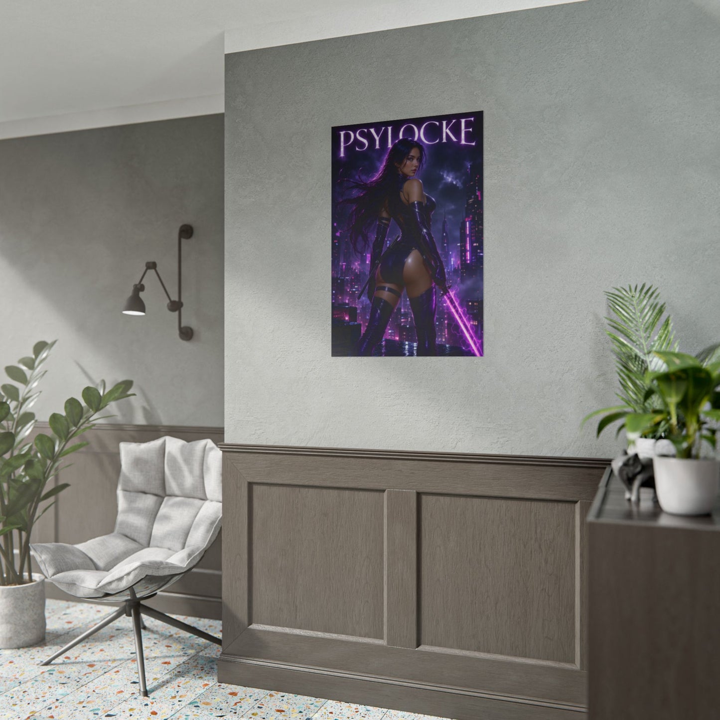 Psylocke Poster, Marvel Comics Wall Art, X-Men Print, Gamer Decor