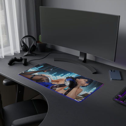 Килимок для столу Yelan – світлодіодний RGB-підсвітлювальний килимок, ігровий комплект для дівчат з аніме Waifu