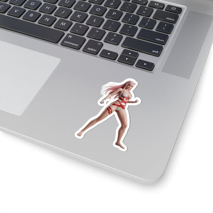 Zero Two Sticker – Anime Character Vinyl Sticker for Laptops & Indoor Decor on silver laptop, glossy durable vinyl, vibrant anime art
