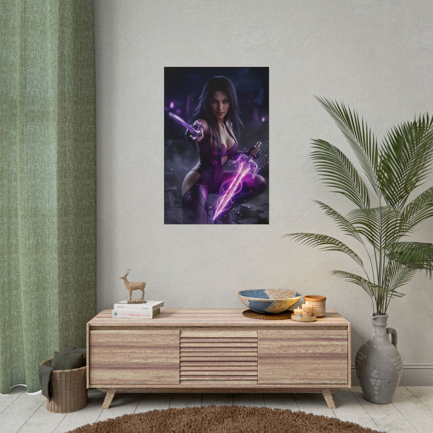 Mileena Mortal Kombat Poster, Mortal Kombat Wall Art, Fighting Game Girl Print, Ninja Fighter Decor, Gamer Gift