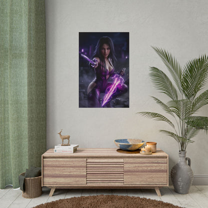 Mileena Mortal Kombat Poster, Mortal Kombat Wall Art, Fighting Game Girl Print, Ninja Fighter Decor, Gamer Gift