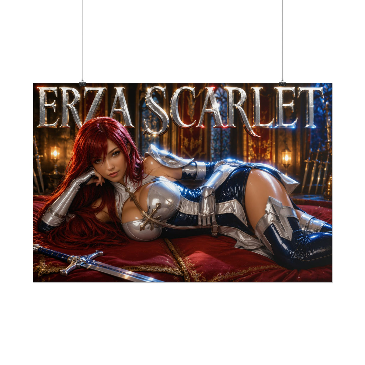 Erza Scarlet Character Poster Fairy Tail Anime Wall Decor Collectible Art Print