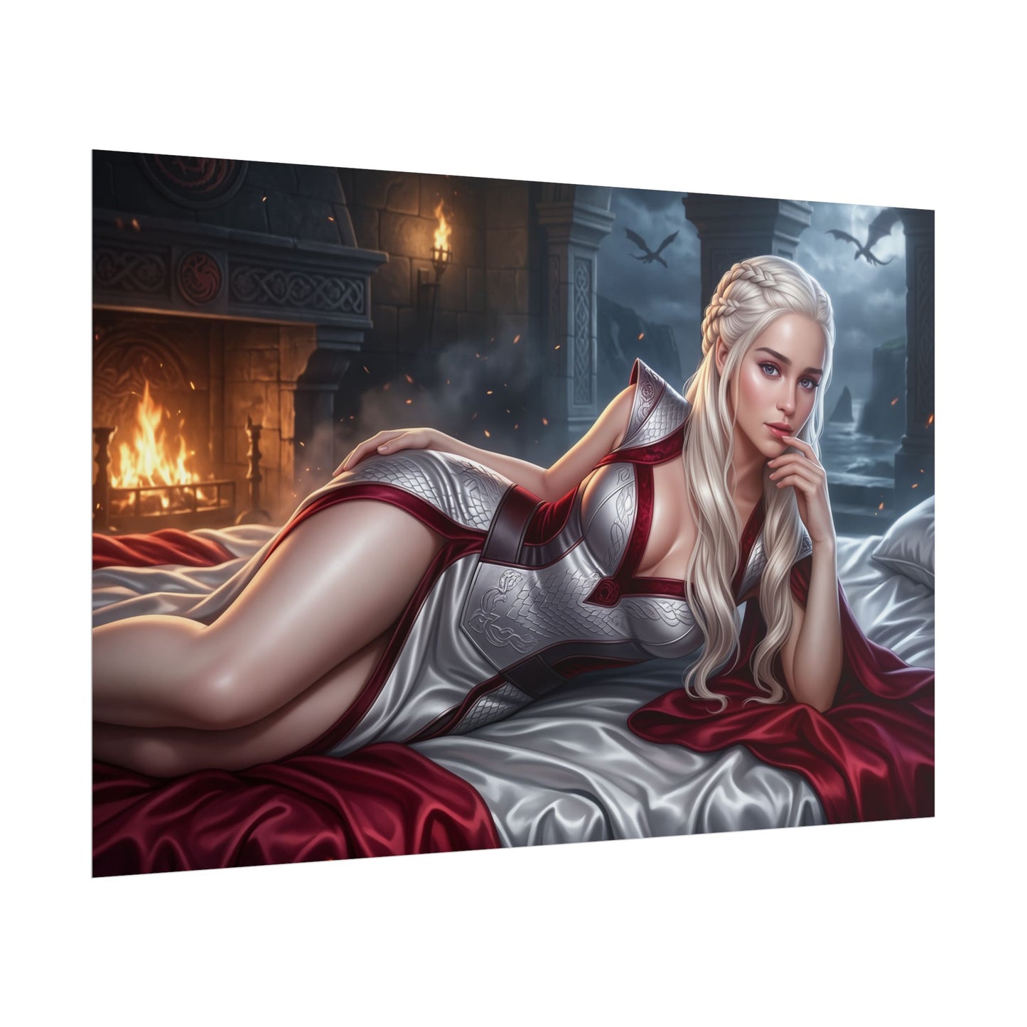 Daenerys Targaryen Poster, Fantasy Wall Art, TV Series Print Decor