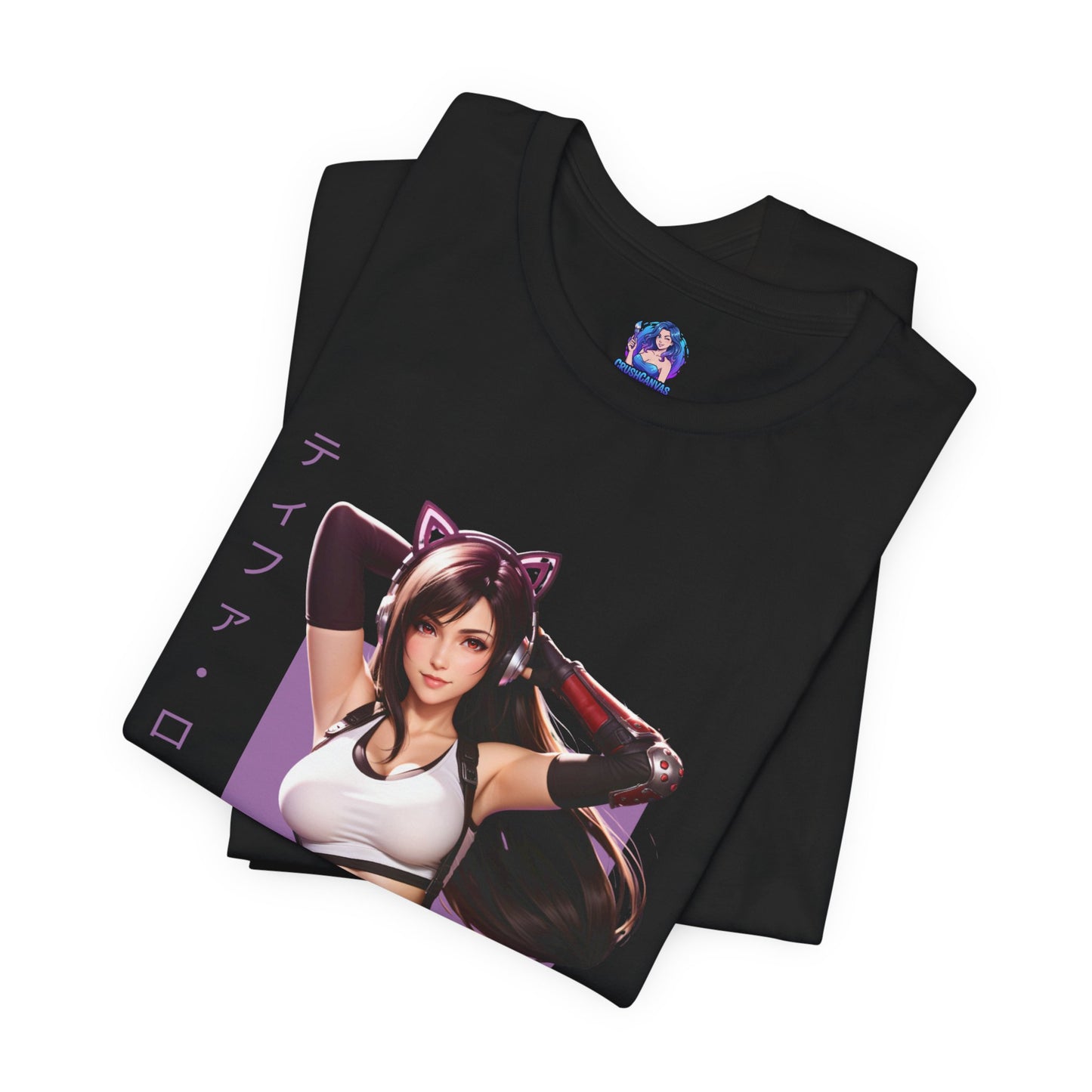 Tifa Lockhart Grafik-T-Shirt | Final Fantasy VII T-Shirt für Anime-Fans | Sexy Kämpferinnen-Shirt