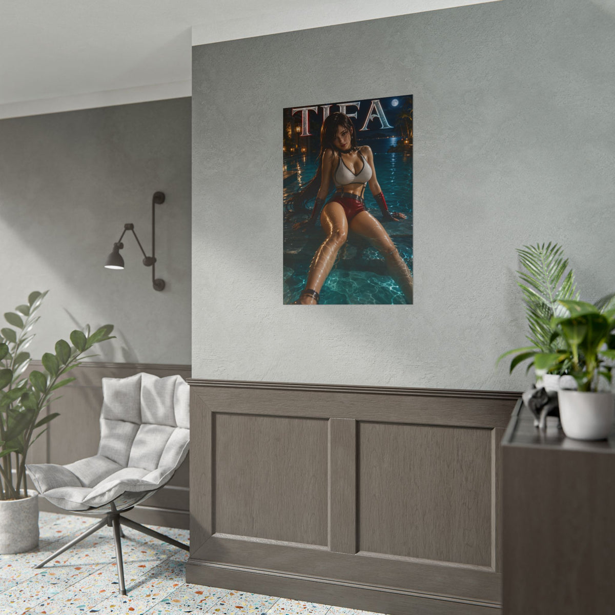 Tifa Lockhart Character Poster Gamer Gift Gaming Setup Wall Decor Print