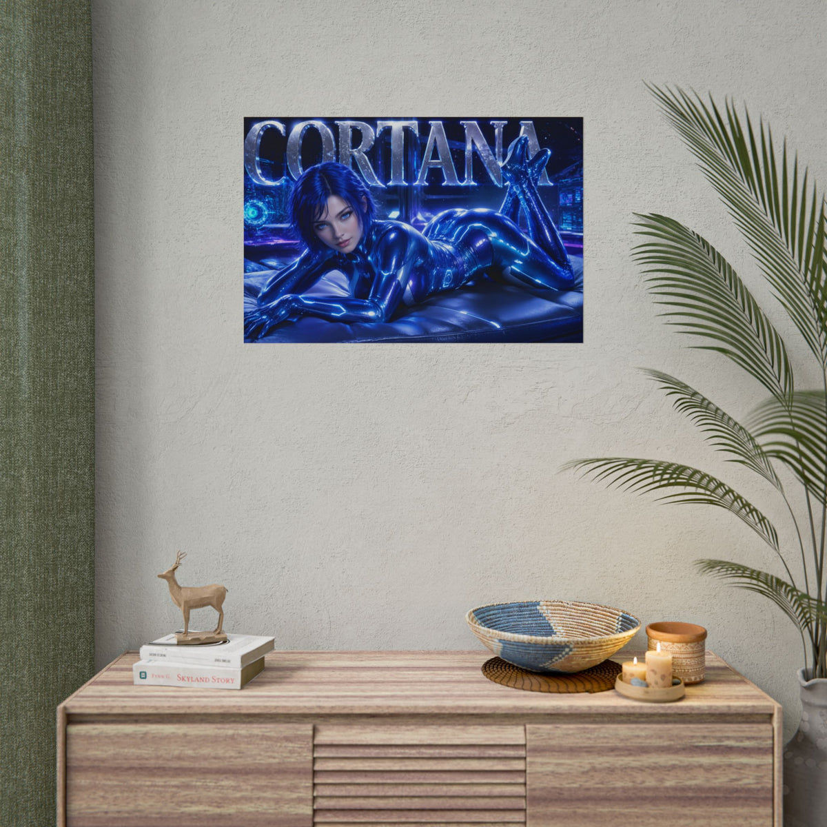 Gaming Wall Art Cortana Halo Poster Game Room Decor Gamer Gift Print