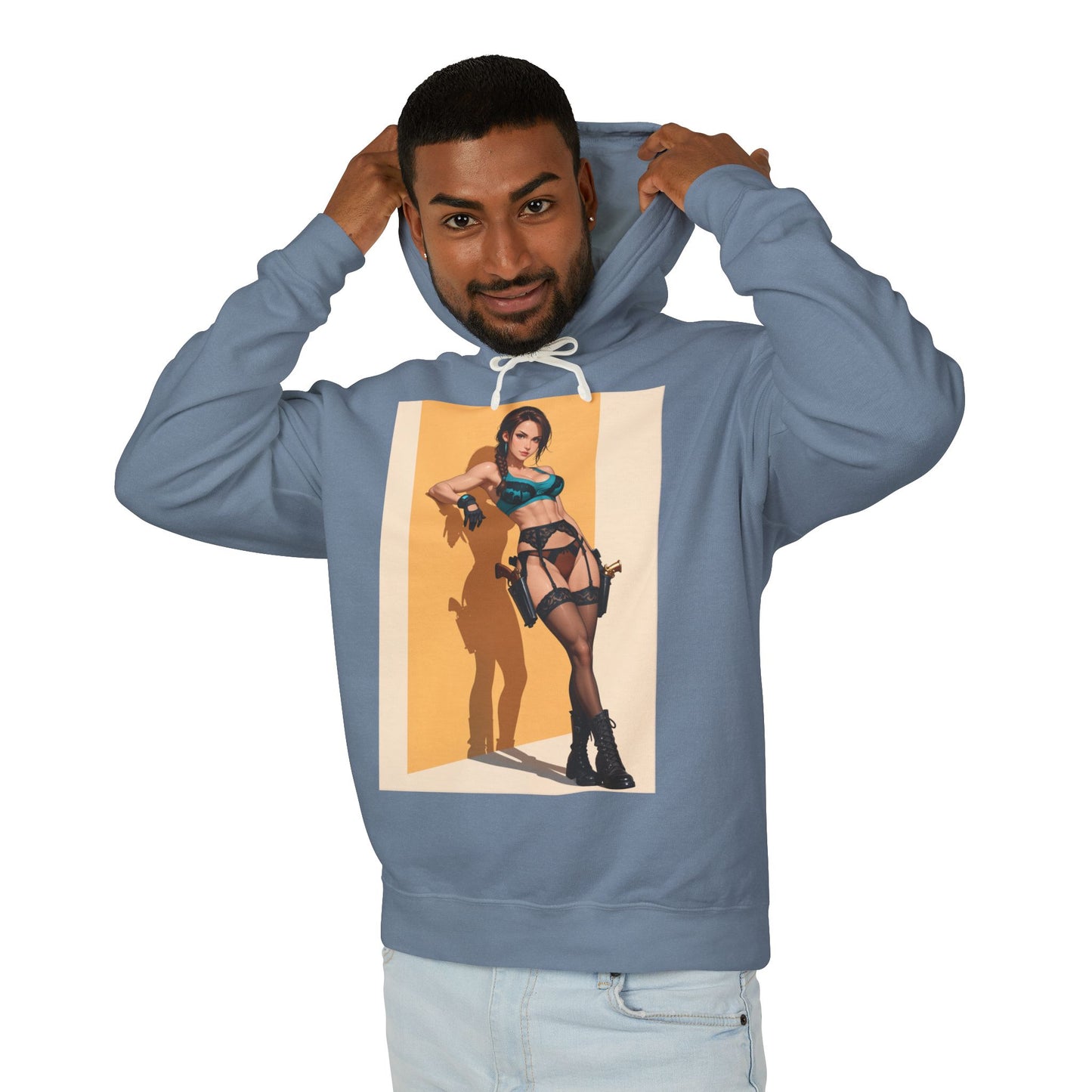 Худі з Ларою Крофт | Худі з виживанням у розкрадачці гробниць | Пуловер з аніме-воїном-дослідником